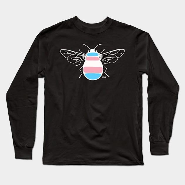 Transgender Pride Bee (Dark) Long Sleeve T-Shirt by Zenzoa